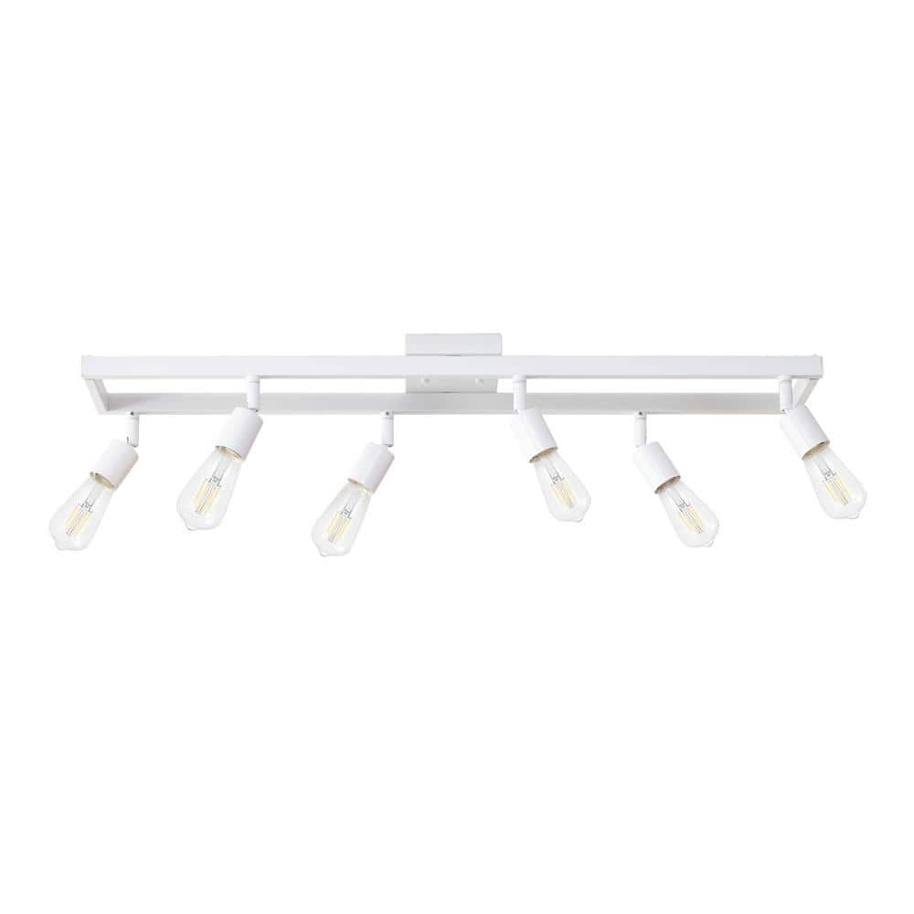 Globe Electric 36 In 6 Light Matte White Track Lighting With Pivoting   Weston Globe Electric Track Lighting Kits 91008040 64 1000 