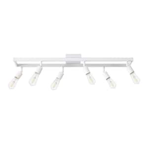 36 in. 6-Light Matte White Track Lighting with Pivoting Track Heads