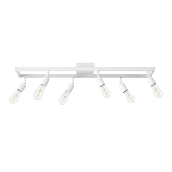 Globe Electric 36 in. 6-Light Matte White Track Lighting with Pivoting Track Heads