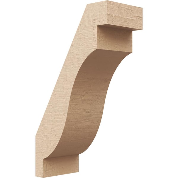 Ekena Millwork 3 in. x 10 in. x 6 in. Copenhagen Rough Cedar Woodgrain Timberthane Polyurethane Knee Brace, Primed
