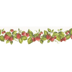 Die Cut Strawberry Vinyl Strippable Roll Wallpaper (Covers 15 sq. ft.)