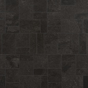 Dominion Charcoal Black 11.81 in. x 15.74 in. Matte Porcelain Floor and Wall Mosaic Tile (1.29 sq. ft./Each)