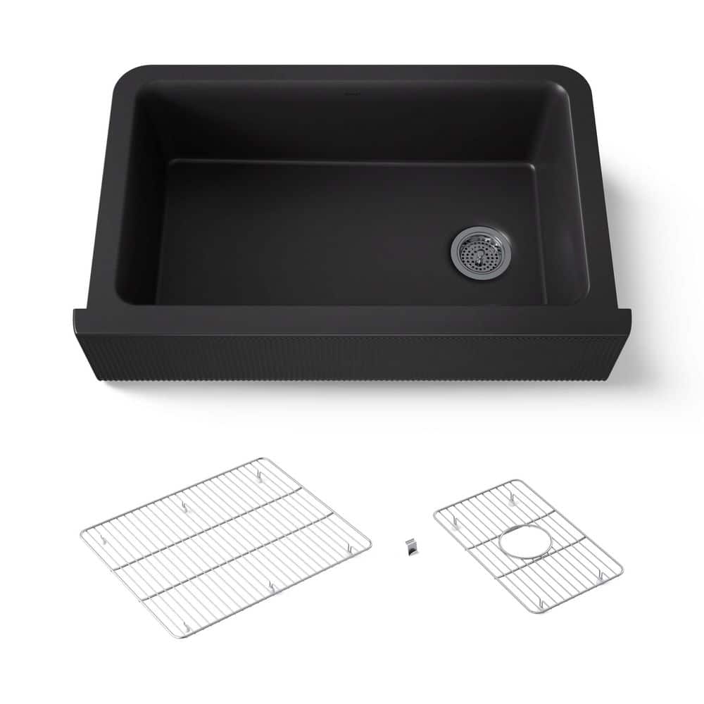 KOHLER Cairn 28.625 in in. Farmhouse/Apron-Front Single Bowl Matte