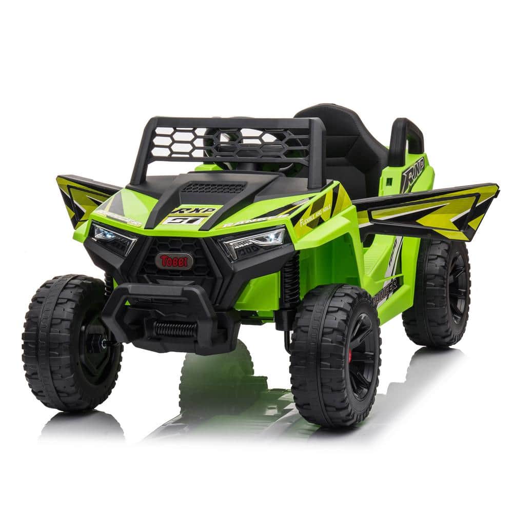 TOBBI 12-Volt Kids Ride On UTV Electric Car Battery Powered Truck with Music/Horn, Green, Greens -  TH17R0978