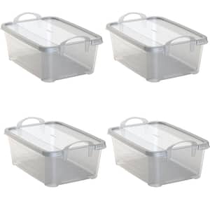 14 Qt Clear Stackable Organization & Storage Box Container (4 Pack)