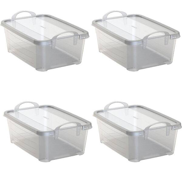 Life Story 14 Qt Clear Stackable Organization & Storage Box Container (4 Pack)