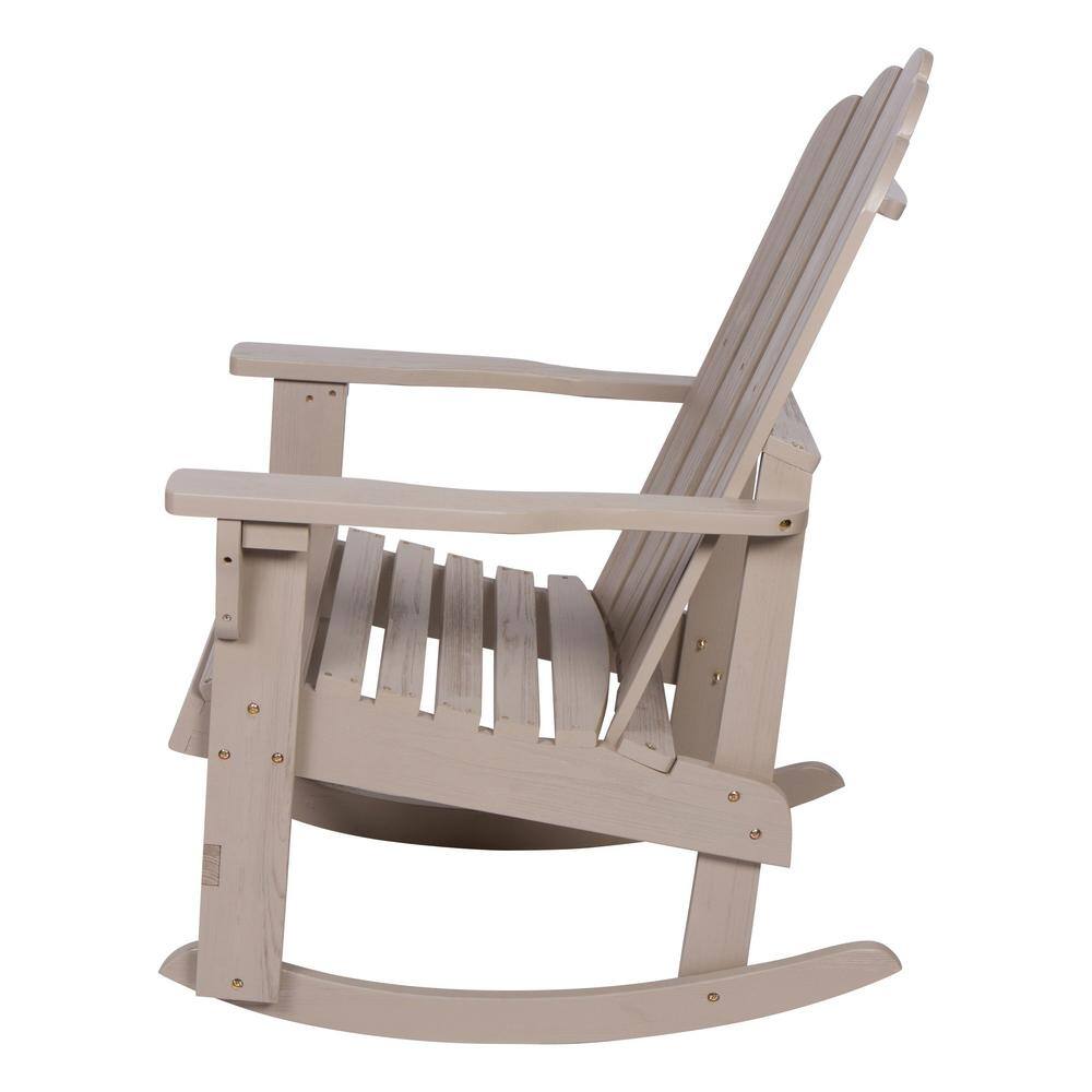 Gray Cedar Wood Adirondack Porch Rocker with Arms