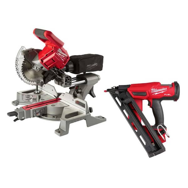 M18 FUEL 18V Lithium-Ion Brushless Cordless 7-1/4 in. Dual Bevel Sliding Compound Miter Saw w/ 15-Gauge Finish Nailer