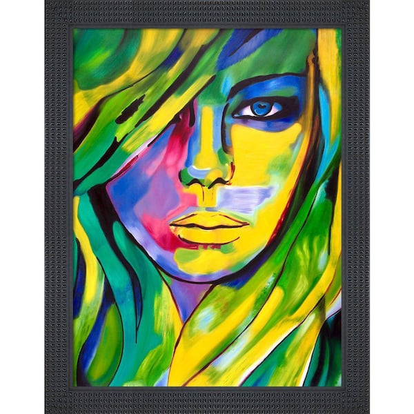 ArtistBe "Urban Camouflage Reproduction with Java Bean" by Helena Wierzbicki FramedOil Painting 36.5 in. x 46.5 in.