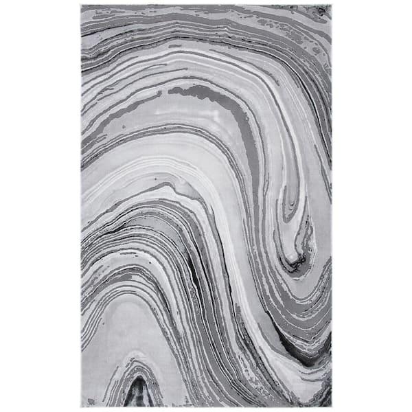 SAFAVIEH Craft Gray Doormat 3 ft. x 5 ft. Marbled Abstract Area Rug