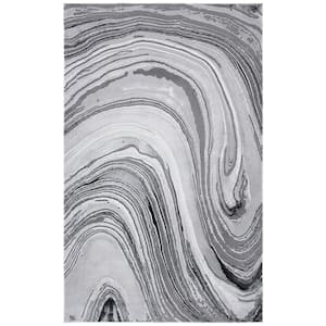 Craft Gray 4 ft. x 6 ft. Marbled Abstract Area Rug