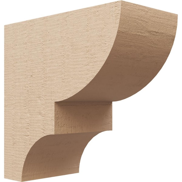 Ekena Millwork 5 in. x 10 in. x 10 in. Series 1 Classic Ridgewood Rough Cedar Woodgrain Timberthane Polyurethane Corbel, Primed Tan