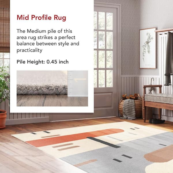 nuLOOM Cori Peach 6 ft. x 9 ft. Contemporary Abstract Wool Area