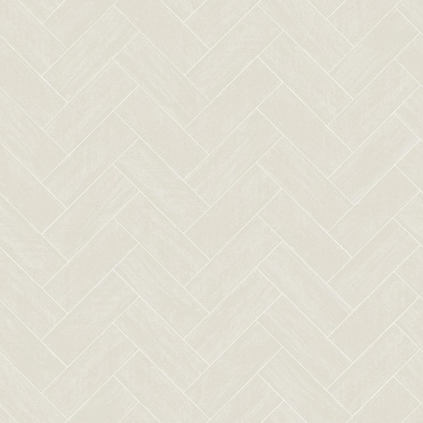 Chesapeake Kaliko Light Grey Wood Herringbone Wallpaper Sample