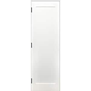 28 in. x 80 in. Shaker Unfinished 1-Panel All Wood Construction Primed Pine Reversible Single Prehung Interior Door