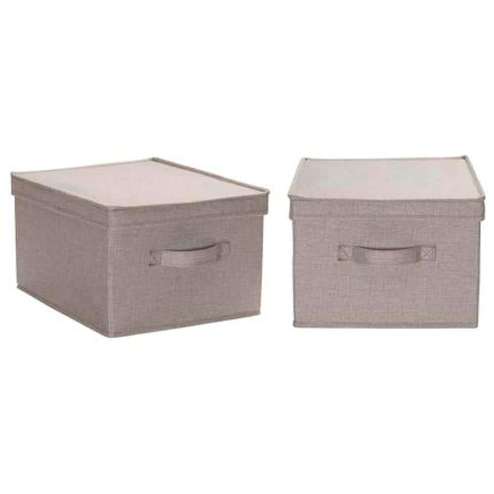 Household Essentials Large Fabric Storage Bins 2 Pack, Gray