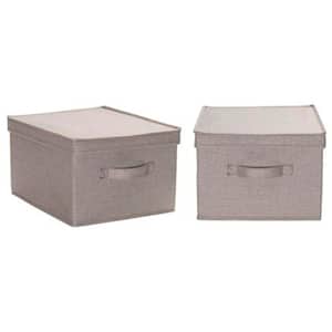 5 Gal. Large Storage Box in Silver Linen (2-Piece)