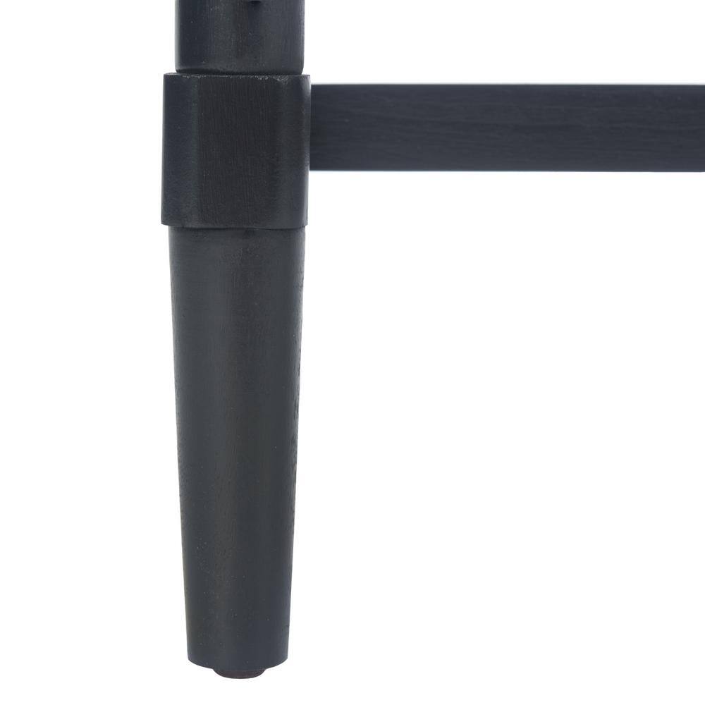 Riviera Elegance Black Wood and Metal Console Table with Storage