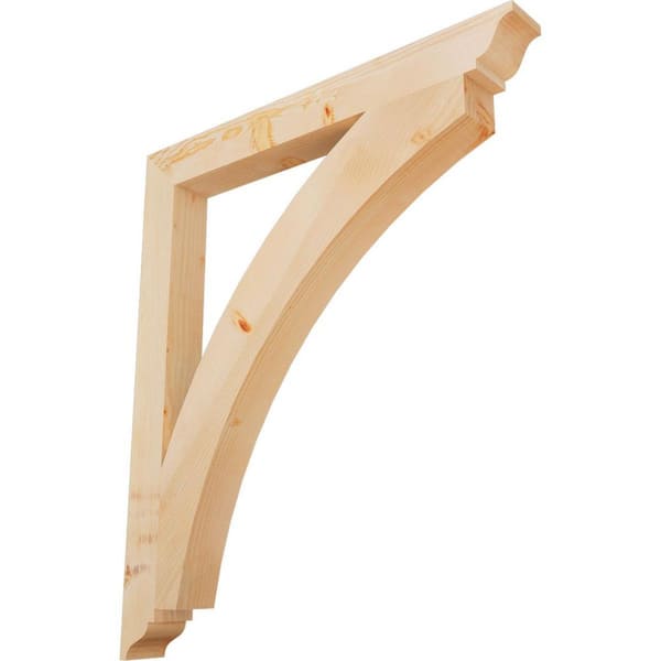 Ekena Millwork 3.5 in. x 44 in. x 38 in. Douglas Fir Thorton Traditional Smooth Bracket