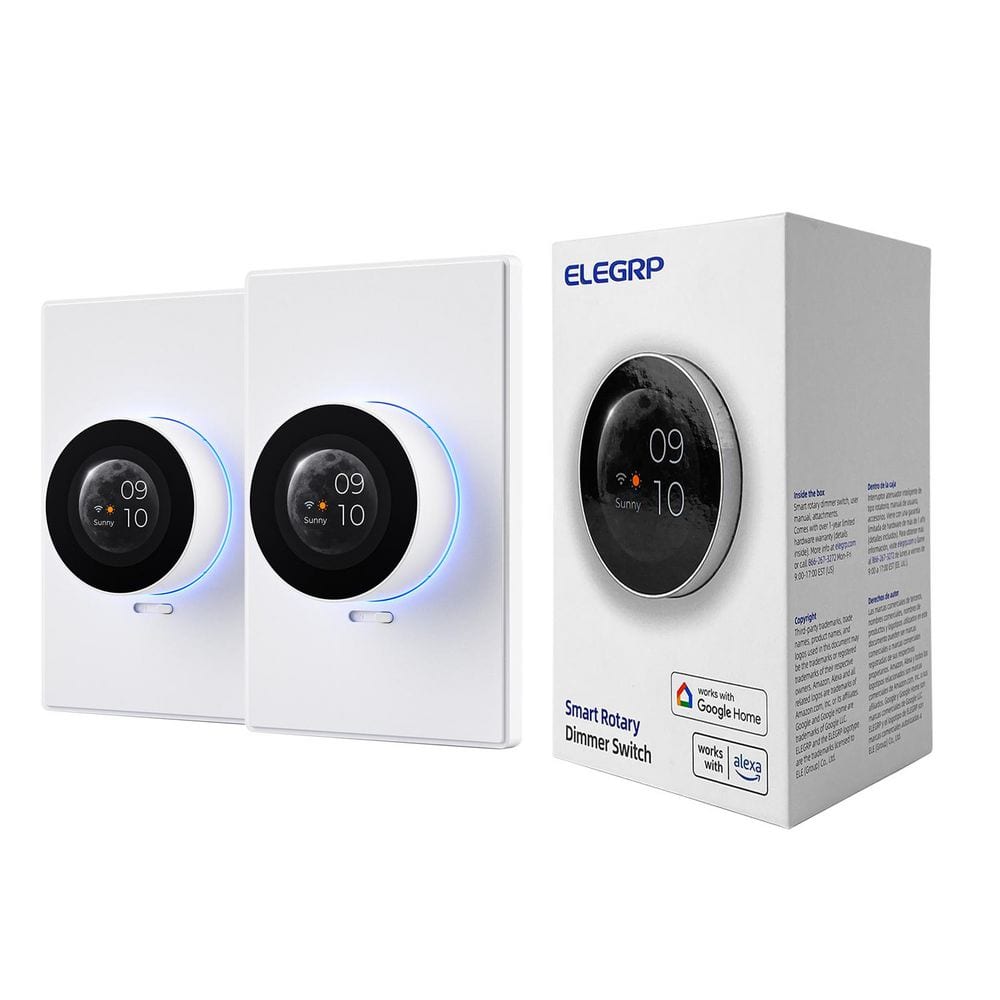WiFi Smart White Rotary Traic Dimmer with 1.8 in.TFT Display Screen, 3 Way, 2 Pack price history on PriceWatchPro