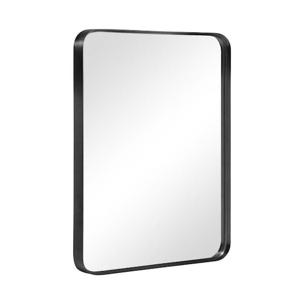 Dovelina 32 in. W x 22 in. H Rectangle Alloy Aluminium Frame Black Modern Wall Mirror