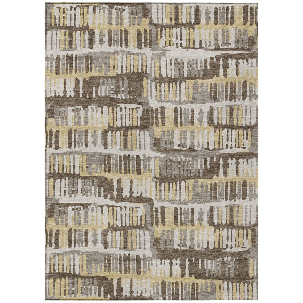 Chantille Machine Washable Indoor/Outdoor Abstract ACN2663 Chocolate 3 ft. x 5 ft. Area Rug price history on PriceWatchPro