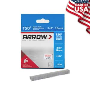 T50 3/8 in. Leg x 3/8 in. 506 Galvanized, Medium Crown, Divergent Point, 20-Gauge, Heavy-Duty Steel Staples (1,250-pack)