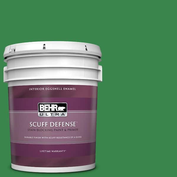 BEHR ULTRA 5 gal. #450B-7 Green Grass Extra Durable Eggshell Enamel Interior Paint & Primer