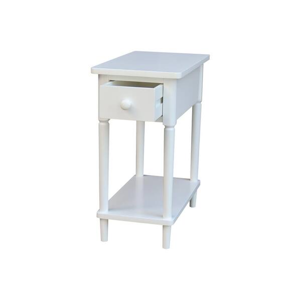 International Concepts White 12 in. Wide Narrow Side Table