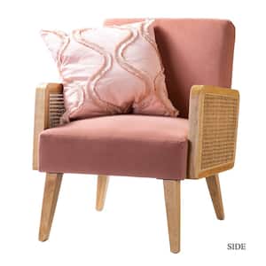 Delphine Blush Fabric Arm Chair (Set of 1)