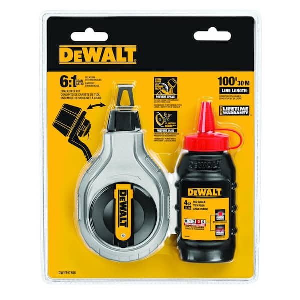 DEWALT 100 ft. 6:1 Chalk Reel Kit DWHT47408 - The Home Depot