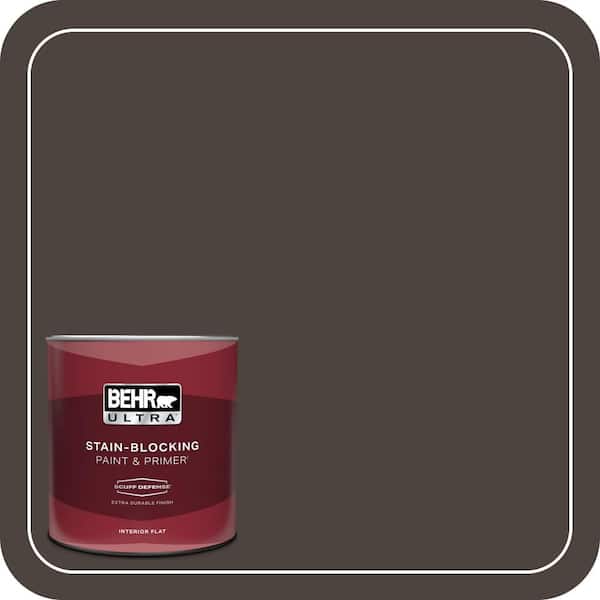 BEHR ULTRA 1 qt. #PPU5-01 Espresso Beans Extra Durable Flat Interior Paint & Primer