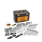 1/4 in. and 3/8 in. Drive Standard and Deep SAE/Metric Mechanics Tool Set in 3-Drawer Storage Box (232-Piece)