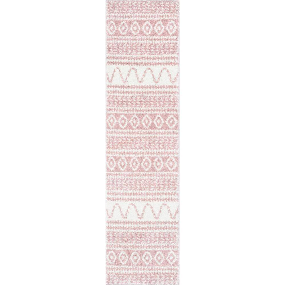 Madison Shag Cossima Modern Geometric Pink Thick Pile 2 ft. x 7 ft. 3 in. Runner Area Rug price history on PriceWatchPro