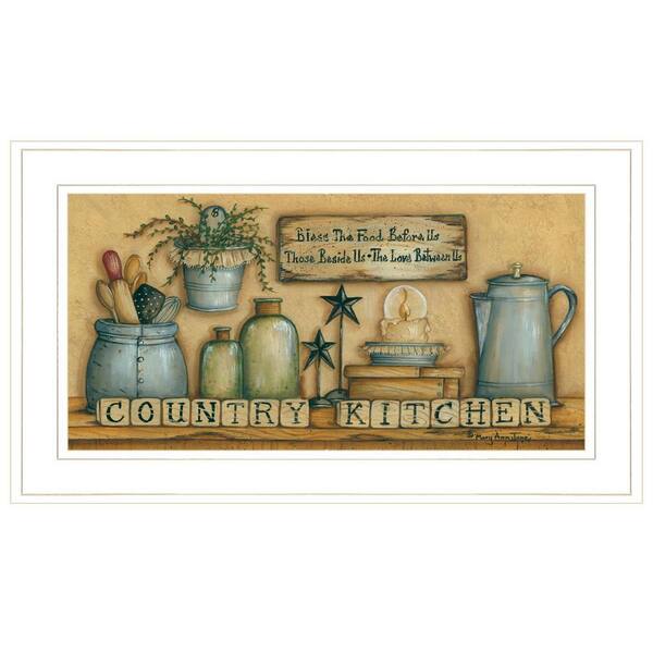 HomeRoots Country Kitchen by Unknown 1 Piece Framed Graphic Print Typography Art Print 12 in. x 21 in. .