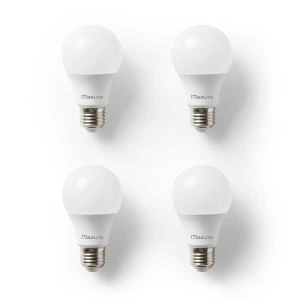 60-Watt Equivalent A19 LED Light Bulb Soft White 2700K Dimmable Household Lighting Enclosed Rated (4-Pack)