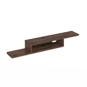 Indo 60 in. Columbia Walnut Floating TV Stand Fits TVs Up to 66 in. with Wall Mount Feature
