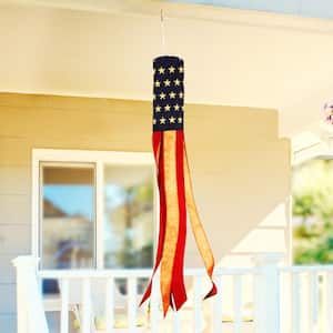 3 ft. x 5 ft. Polyester Wdsock USA Tea Stained Embroidered Flag 420D (1-Pack)