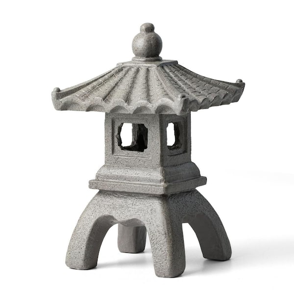 Glitzhome 16 in. H MGO Faux Concrete Pagoda Garden Statue