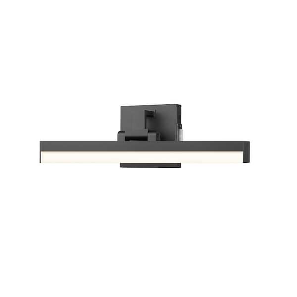 Unbranded Liam 18 in. 2-Light Matte Black Integrated LED Vanity Light with Frosted Plastic Shade