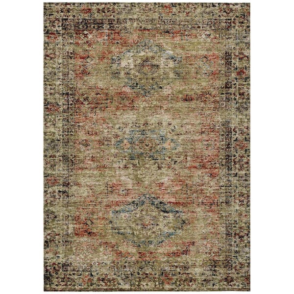 Chantille Machine Washable Indoor/Outdoor Abstract ACN2170 Terracotta 5 ft. x 7 ft. 6 in. Area Rug