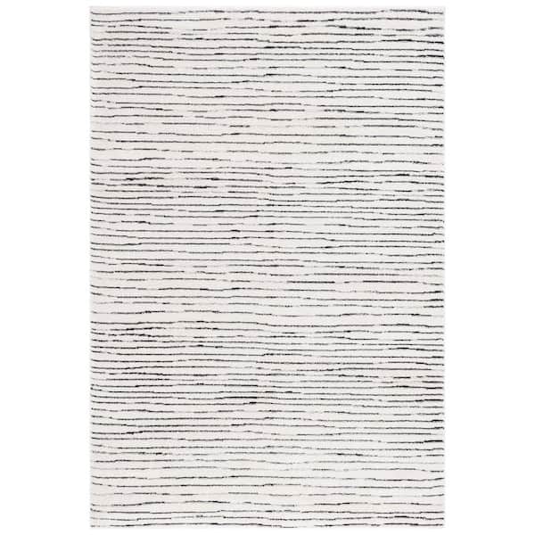 Melody Ivory/Black 8 ft. x 10 ft. Striped Area Rug