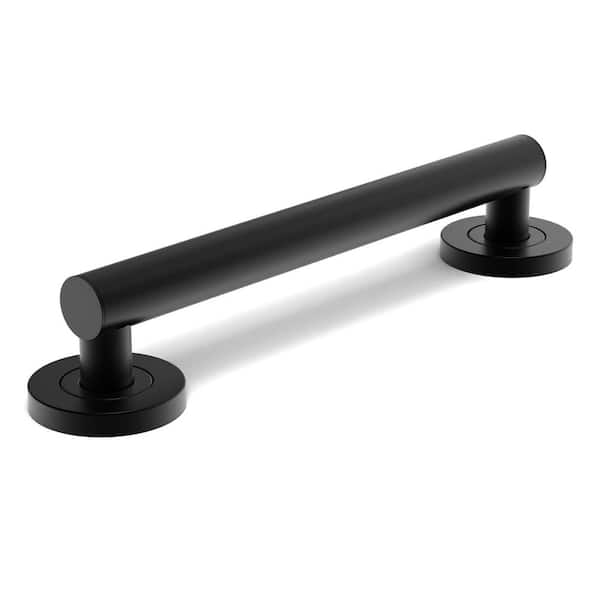 NVNOO 12 in. x 3 in. Matte Black Stainless Steel Safety Grab Bar for Bath, Shower and Toilet (1-Pack)
