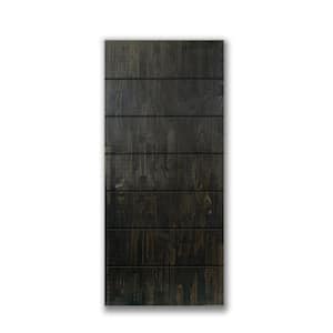 24 in. x 80 in. Hollow Core Charcoal Black Stained Solid Wood Interior Door Slab Slab