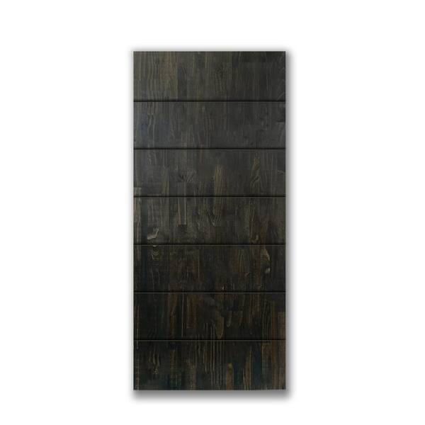 CALHOME 42 in. x 80 in. Hollow Core Charcoal Black Stained Pine Wood Interior Door Slab Slab