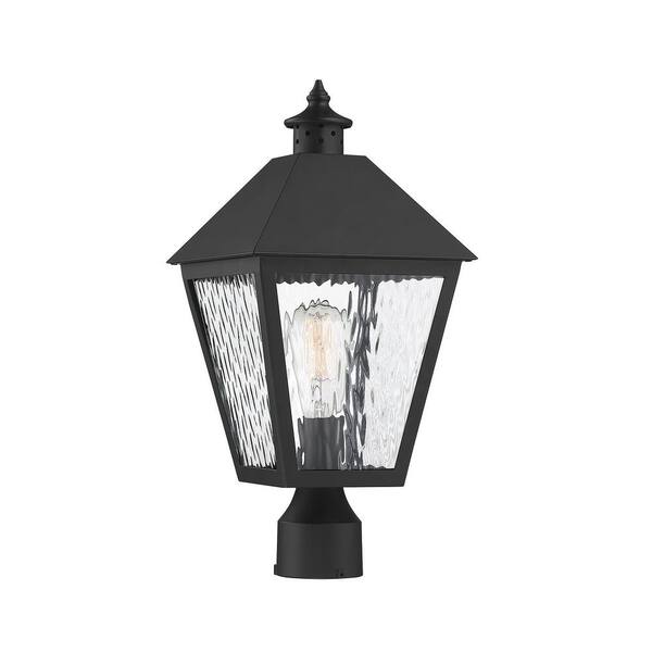 Savoy House Harrison Hardwired Matte Black 1-Light Outdoor Deck Post