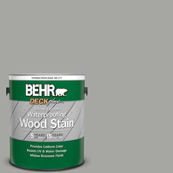 BEHR DECKplus 1 gal. #SC-149 Light Lead Solid Color Waterproofing Exterior Wood Stain