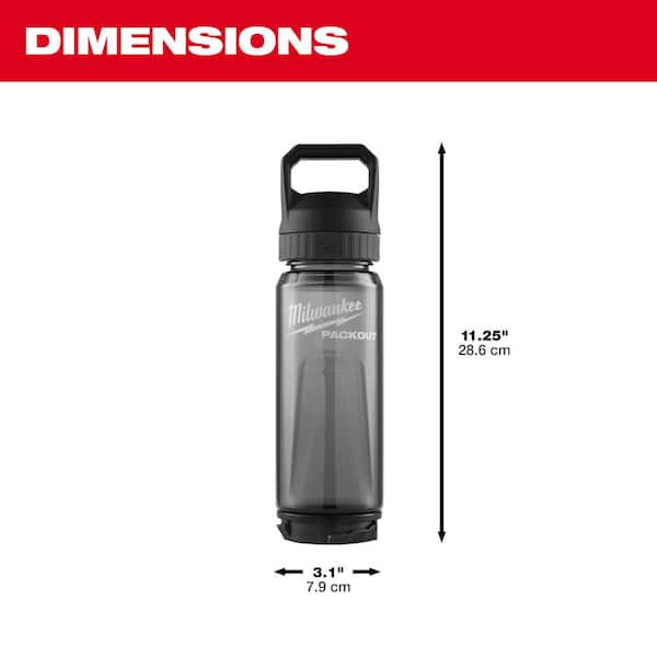 Milwaukee PACKOUT 25 Oz. Red Plastic Bottle with Chug Lid