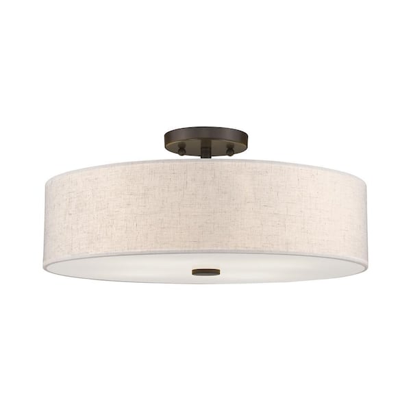 Somerhill 4 Light English Bronze Semi Flush Mount