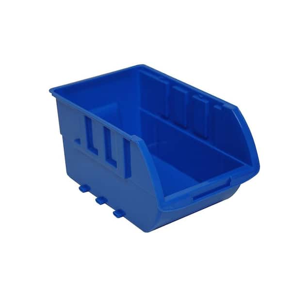 Homak 0-Compartment Stackable Bin Small Parts Organizer in Blue